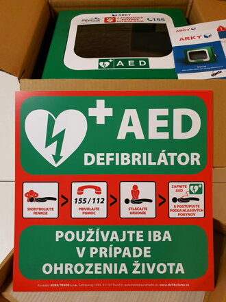 Exteriérová skrinka pre defibrilátor